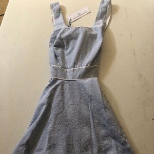Southern tide’s blue and white seersucker dress